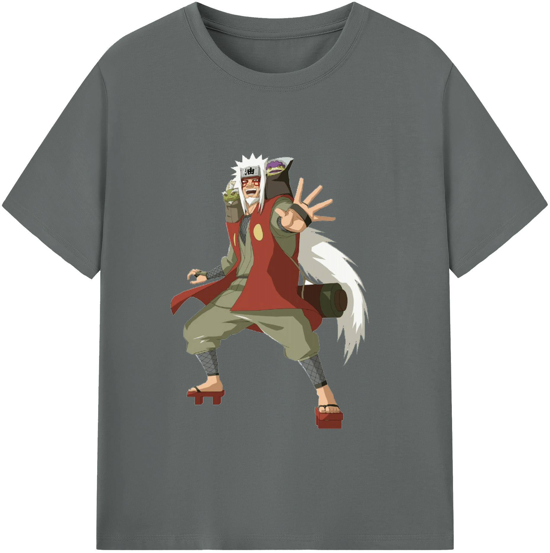 （画像用） NARUTO -ナルト- 自来也（じらいや） Jiraiya 綿100％ メンズ半袖Tシャツ｜肌触りやわらか＆通気性